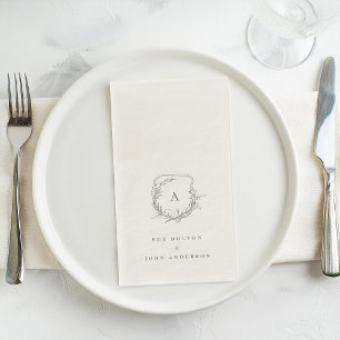 klassieke vintage botanische florale monogram cres servet