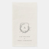 klassieke vintage botanische florale monogram cres servet (Voorkant)