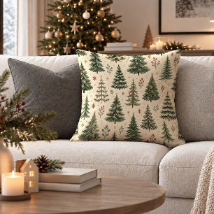 Klassieke Vintage Botanische Kerst Kussenhoes Kussen