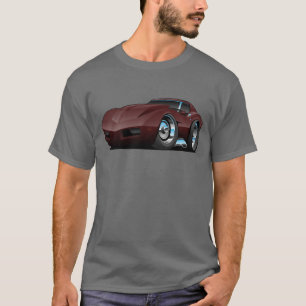Klassieke Vintage Burgundy Corvette T-shirt