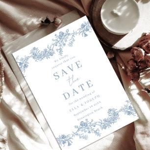 Klassieke Vintage Chinoiserie Bloem Bruiloft Save The Date