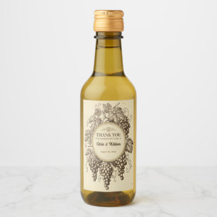 Klassieke Vintage Druiven Gravure Oude Wereld Rust Wijn Etiket