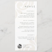 Klassieke Vintage Elegante Script Sage Foto Bruilo Menu (Voorkant)