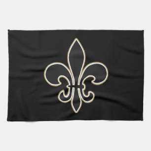 Klassieke Vintage Etsing Fleur-de-lis Kunst Theedoek