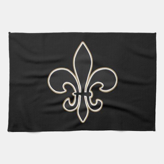 Klassieke Vintage Etsing Fleur-de-lis Kunst Theedoek (Horizontaal)