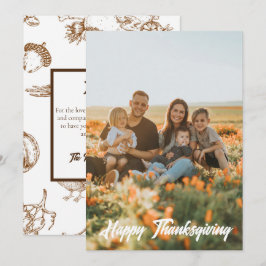 Klassieke Vintage Foto Thanksgiving Rustic Feestdagenkaart