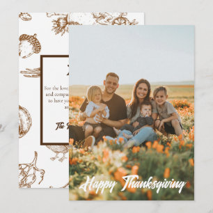 Klassieke Vintage Foto Thanksgiving Rustic Feestdagenkaart