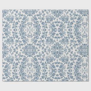 Klassieke Vintage Franse Gegraveerde Bloemrijke To Cadeaupapier