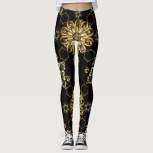 Klassieke Vintage: Golden Oriental Naadloos. Leggings