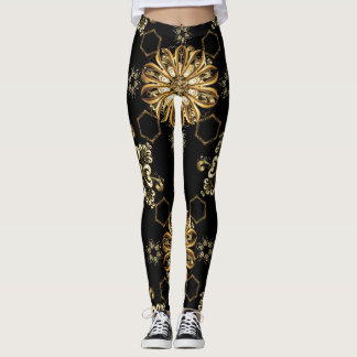 Klassieke Vintage: Golden Oriental Naadloos. Leggings