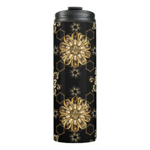 Klassieke Vintage: Golden Oriental Naadloos. Thermosbeker