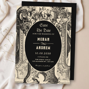 Klassieke vintage Griekse Romeinse historische bru Save The Date