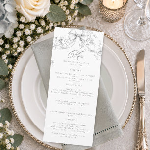 Klassieke Vintage Grijze Zwarte Bloemenkrans Bruil Menu