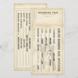 Klassieke vintage instapkaart champagne ivoor save the date