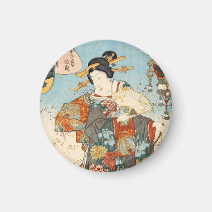 Klassieke vintage Japanse ukiyo-e geisha Utagawa Magneet
