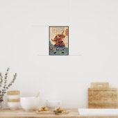 Klassieke vintage Japanse ukiyo-e samoerai krijger Poster (Keuken)