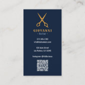 Klassieke Vintage Kapperszaak QR Code Visitekaartje (Achterkant)