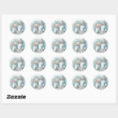 Klassieke Vintage Kerst Ronde Sticker (Vel)