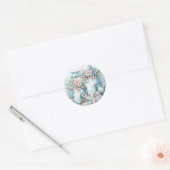 Klassieke Vintage Kerst Ronde Sticker (Envelop)