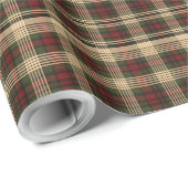 Klassieke vintage kerst rood en groen tartan cadeaupapier (Rol Hoek)