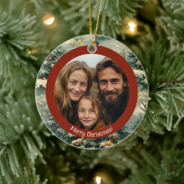 Klassieke Vintage Kerstboom Foto Kerstmis Keramisch Ornament