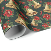 Klassieke Vintage Kerstklokken Cadeaupapier (Rol Hoek)