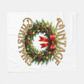Klassieke Vintage Kerstkrans Fleece Deken (Voorkant (Horizontaal))