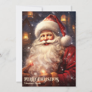 Klassieke vintage Kerstman ho ho ho Feestdagenkaart