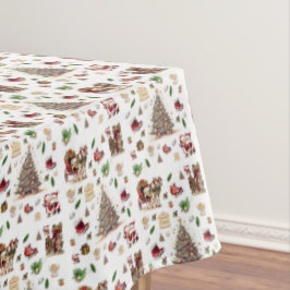 Klassieke Vintage Kerstman Kerst Tafelkleed 
