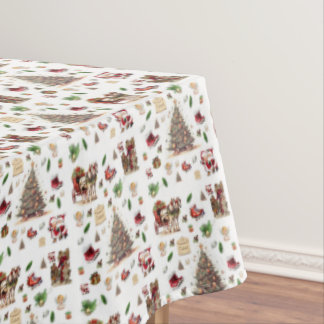 Klassieke Vintage Kerstman Kerst Tafelkleed