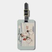 Klassieke Vintage Kerstmis Sneeuwkind Bagagelabel (Voorkant verticaal)