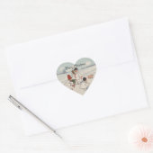 Klassieke Vintage Kerstmis Sneeuwkind Hart Sticker (Envelop)