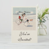 Klassieke Vintage Kerstmis Sneeuwkind Kaart (Staand voorkant)