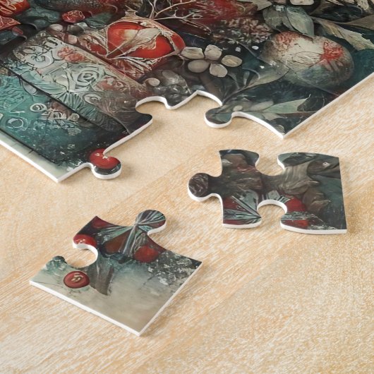 Klassieke Vintage Kerstpuzzel Legpuzzel (Zijkant)