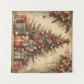 Klassieke vintage kerstwandtapijt wandkleed (Voorkant (horizontaal))