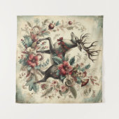 Klassieke vintage kerstwandtapijt wandkleed (Voorkant (horizontaal))