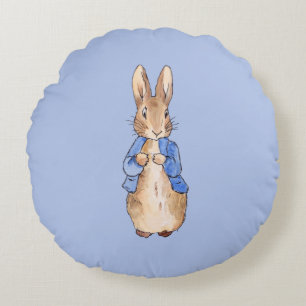 Klassieke vintage konijn blauwe jas rond kussen