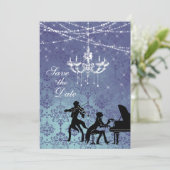 Klassieke Vintage Kroonluchter Save the Date Kaart (Staand voorkant)