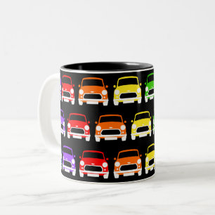 Klassieke Vintage Mini Cooper Rainbow Tweekleurige Koffiemok
