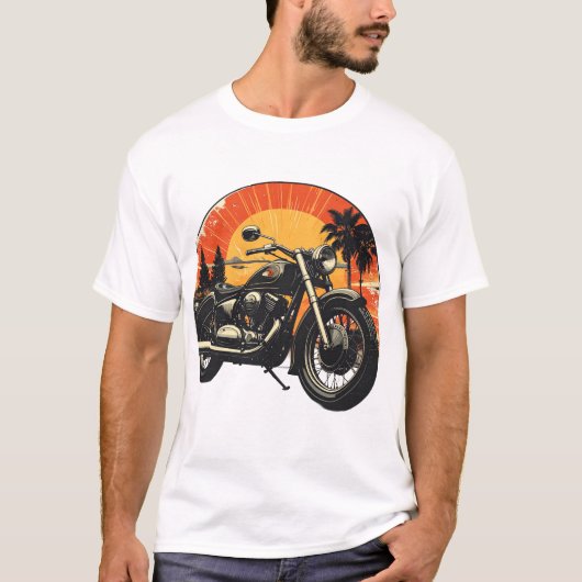 Klassieke Vintage Motor Rit T-shirt (Voorkant)