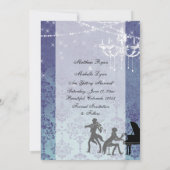 Klassieke vintage muziekkroonluchter save-the-date kaart (Achterkant)