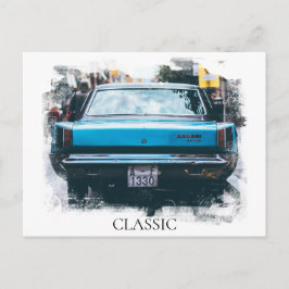 *~* Klassieke Vintage Oude Antieke Auto Schilderij Briefkaart