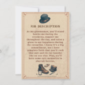 Klassieke Vintage Pak Bruidsjonker Uitnodigingskaa Kaart (Achterkant)