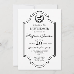 Klassieke Vintage Polo Paard Feestje Baby shower Kaart