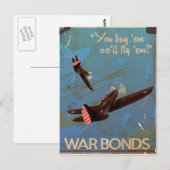 Klassieke vintage reisposter WW2 Briefkaart (Voorkant / Achterkant)