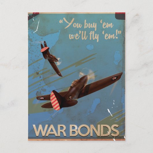 Klassieke vintage reisposter WW2 Briefkaart (Voorkant)