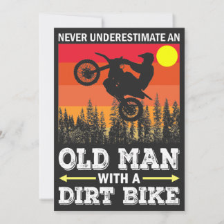 Klassieke Vintage Retro Motocross Dirt Bike Advieskaart