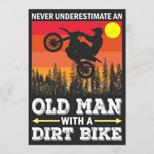 Klassieke Vintage Retro Motocross Dirt Bike Advieskaart (Voorkant)