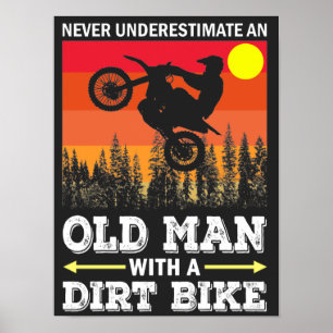 Klassieke Vintage Retro Motocross Dirt Bike Poster