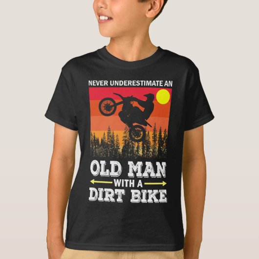 Klassieke Vintage Retro Motocross Dirt Bike T-shirt (Voorkant)